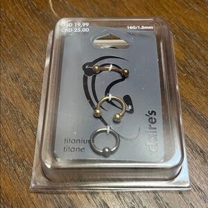 Claire's Titanium Ear Hoop/Post Trio - 16G/1.2mm